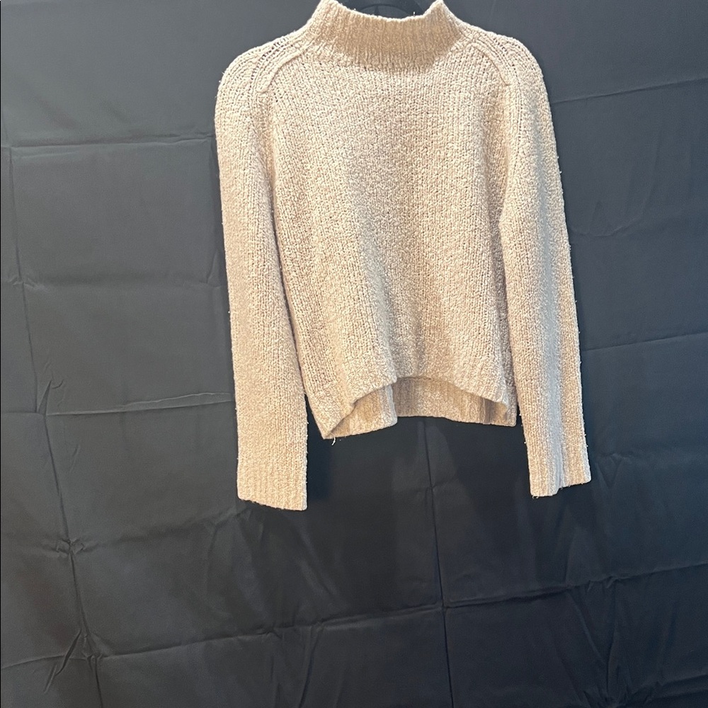 Vince Wool Cashmere Silk Funnel Neck Sweater